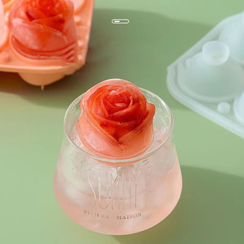Moldes de gelo rosa 3d, 4 bura - Kitchen Appliances Brand avaliação e preço