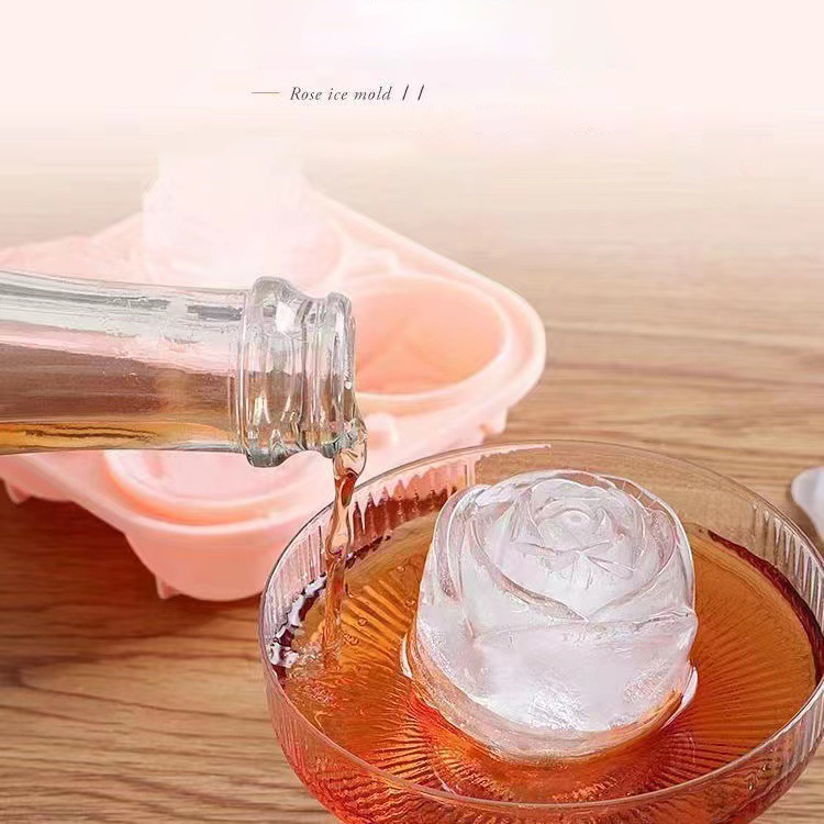 Moldes de gelo rosa 3d, 4 bura - Kitchen Appliances Brand avaliação e preço