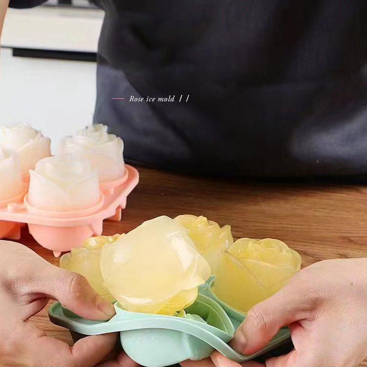 Moldes de gelo rosa 3d, 4 bura - Kitchen Appliances Brand avaliação e preço