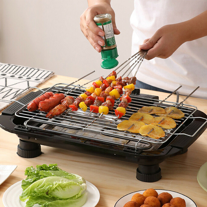 Grelha doméstica sem fumaça, 2 - Electric Smoker Bbq avaliação e preço